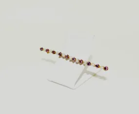 10K Yellow Gold Amethyst and Pearl Gold Bar Brooch