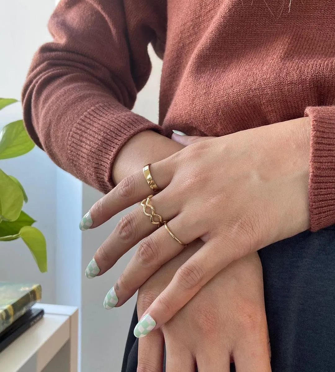 14K Gold Filled Rings Band Rings for Women Thin Gold Ring Plain Statement Band Ring Comfort Fit Size 5 to 10