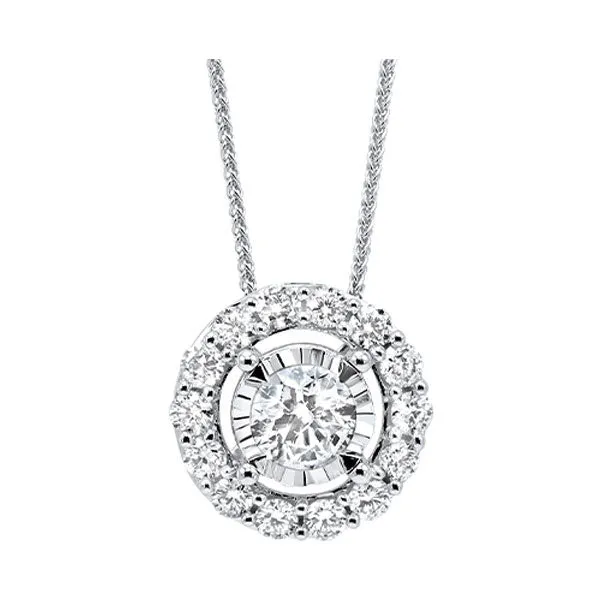 14KT White Gold & Diamond Classic Book Tru Reflection Neckwear Pendant  - 1/4 ctw