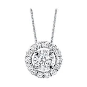 14KT White Gold & Diamond Classic Book Tru Reflection Neckwear Pendant  - 1/4 ctw