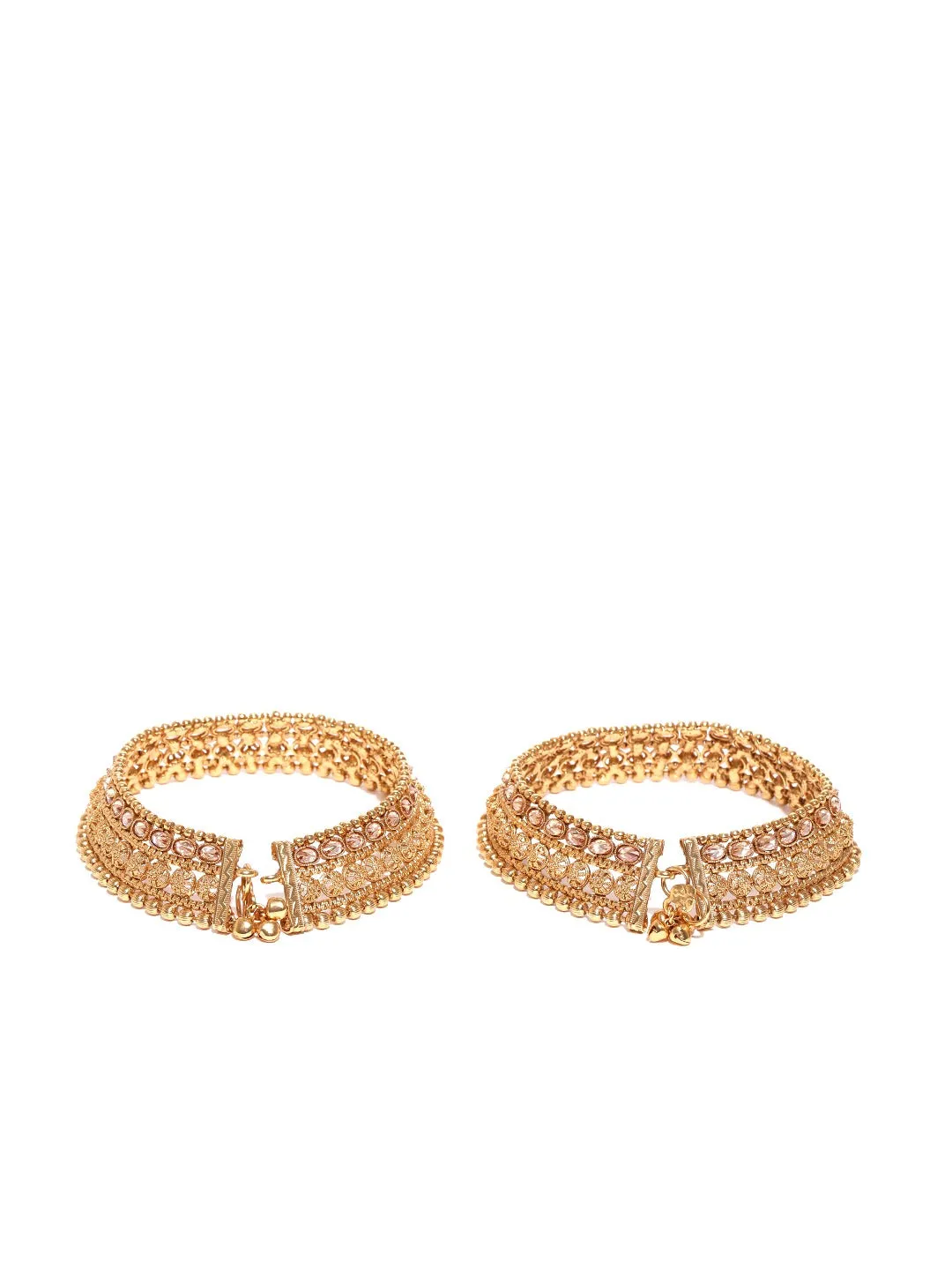 18 Ct Gol Plated Anklet Set/Payal For Women