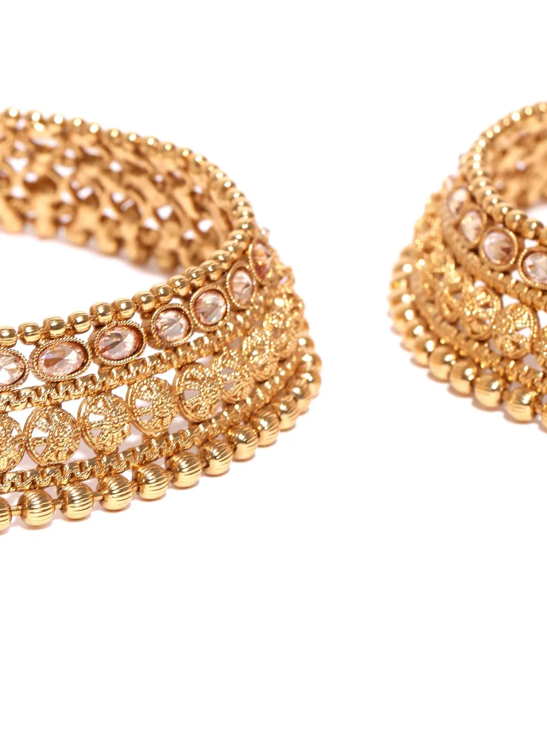 18 Ct Gol Plated Anklet Set/Payal For Women