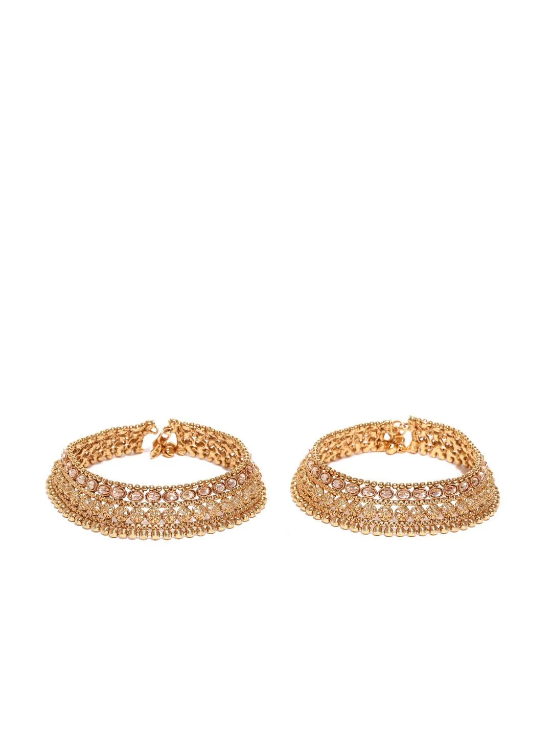 18 Ct Gol Plated Anklet Set/Payal For Women