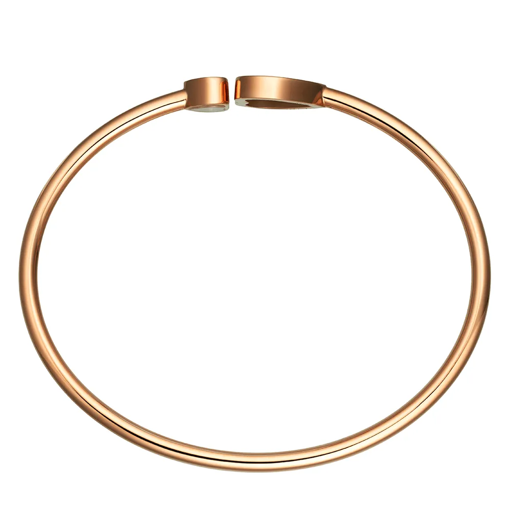 18ct Rose Gold Happy Hearts Black Onyx & Diamond Bangle