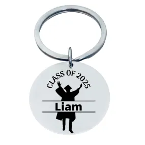 2025 Graduation Gifts for Her, Personalized Charm Keychain with Name Engraved Charm for Women College Graduation Gifts for Her High School