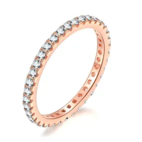 2mm Stackable Cubic Zirconias 925 Sterling Silver Womens Rings