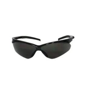 ADVERSARY™ SEMI-RIMLESS SAFETY GLASSES WITH BLACK FRAME, GRAY LENS AND ANTI-SCRATCH COATING