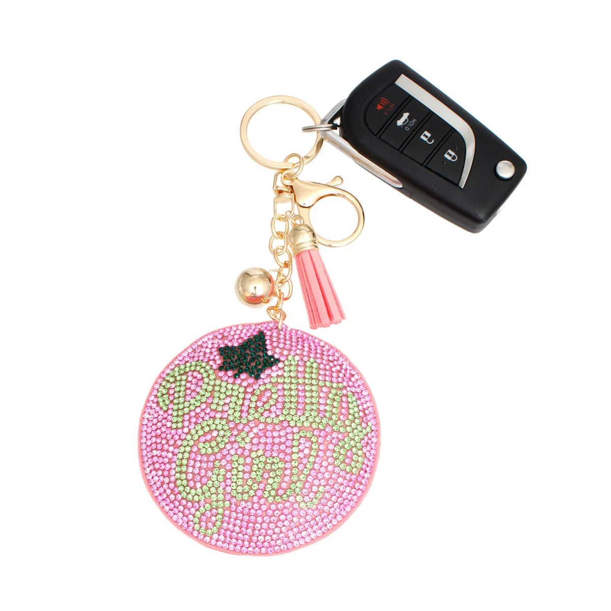 AKA Sorority Inspired Pink Pretty Girl Padded Alpha Kappa Alpha Keychain