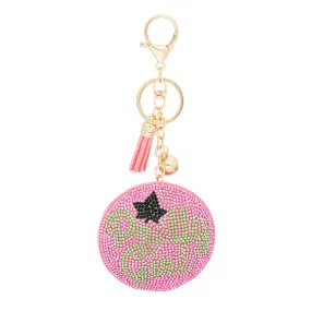 AKA Sorority Inspired Pink Pretty Girl Padded Alpha Kappa Alpha Keychain