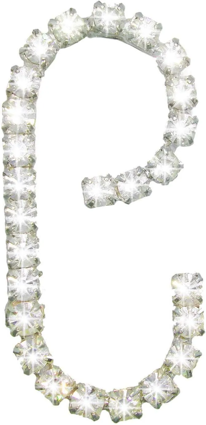 Alphabet Initial Letter "C" Pin Brooch Rhinestone Silver Tone 1 1/2" Fashion Brooch for Women Trendy Accessories for Women Stylish Additions