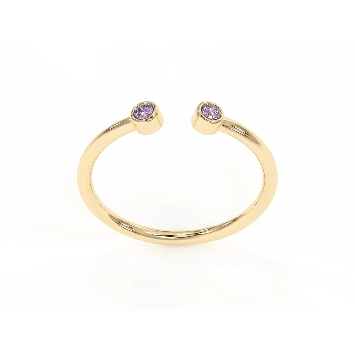 Amethyst Rings, 18K Gold Rings for Women Teen Girls That Don't Tarnish - Real 925 Sterling Silver Rings, Stackable, Chunky, Dainty February Birthstone Gifts (Anillos Para Mujer, Round - Size 6)