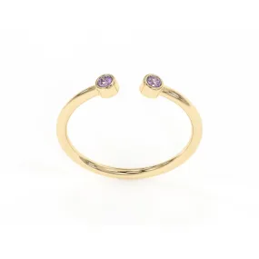 Amethyst Rings, 18K Gold Rings for Women Teen Girls That Don't Tarnish - Real 925 Sterling Silver Rings, Stackable, Chunky, Dainty February Birthstone Gifts (Anillos Para Mujer, Round - Size 6)