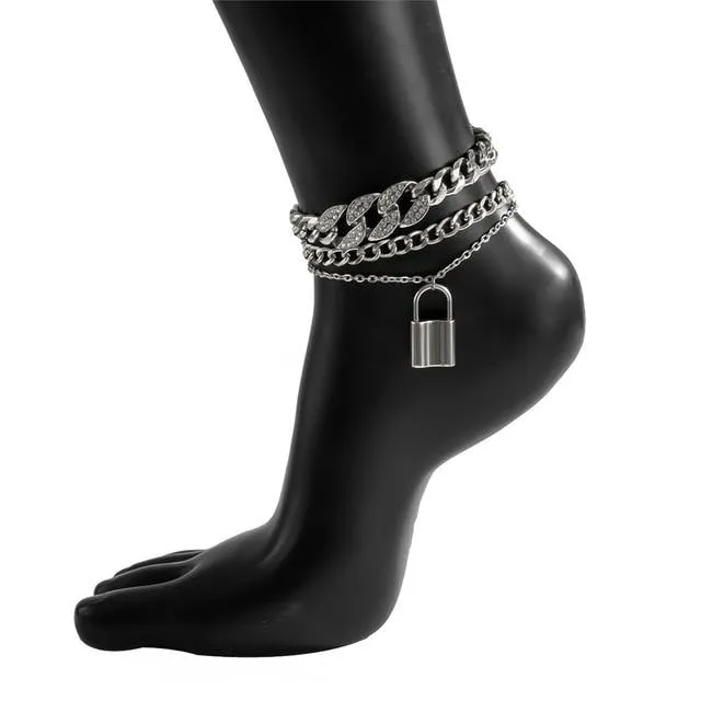 Anklet Rhinestone for Women Bling Paved Crystal Jewelry Anklet Foot