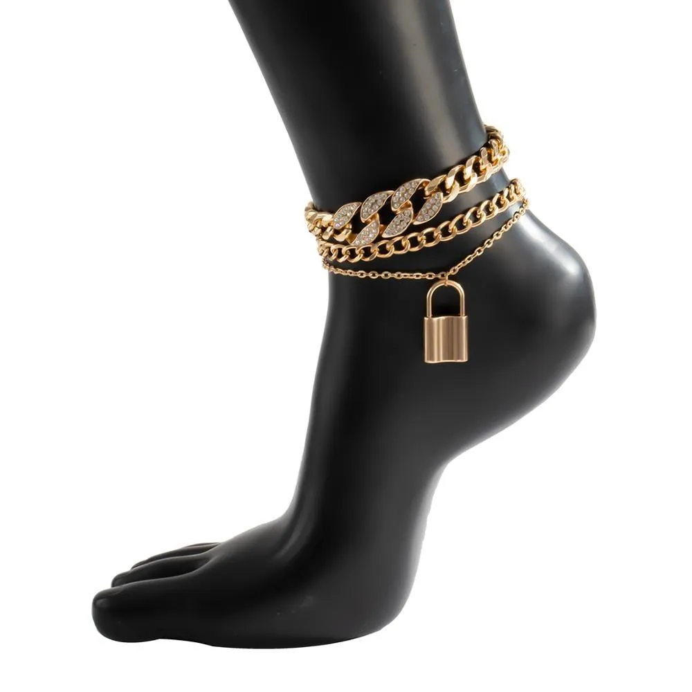 Anklet Rhinestone for Women Bling Paved Crystal Jewelry Anklet Foot
