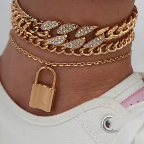 Anklet Rhinestone for Women Bling Paved Crystal Jewelry Anklet Foot