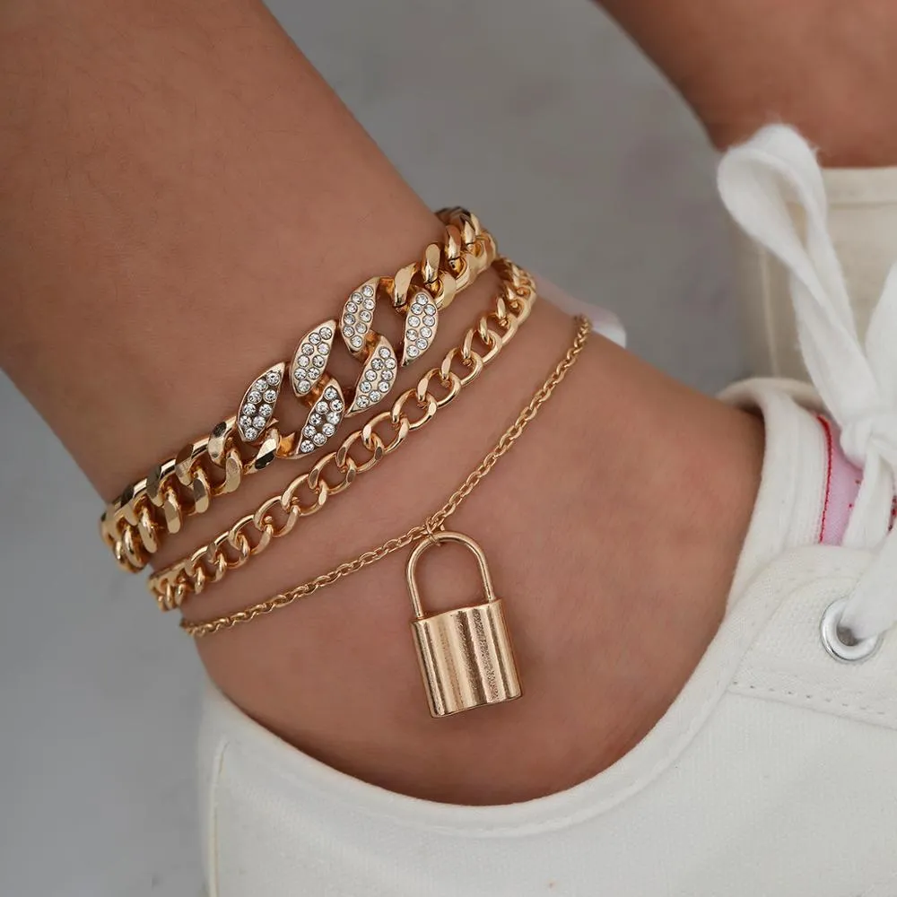 Anklet Rhinestone for Women Bling Paved Crystal Jewelry Anklet Foot