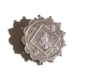 Antique Sterling Silver Bird Brooch by M&J