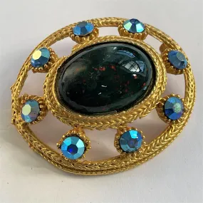 Aurora Borealis & Dragons Breath Vintage Brooch