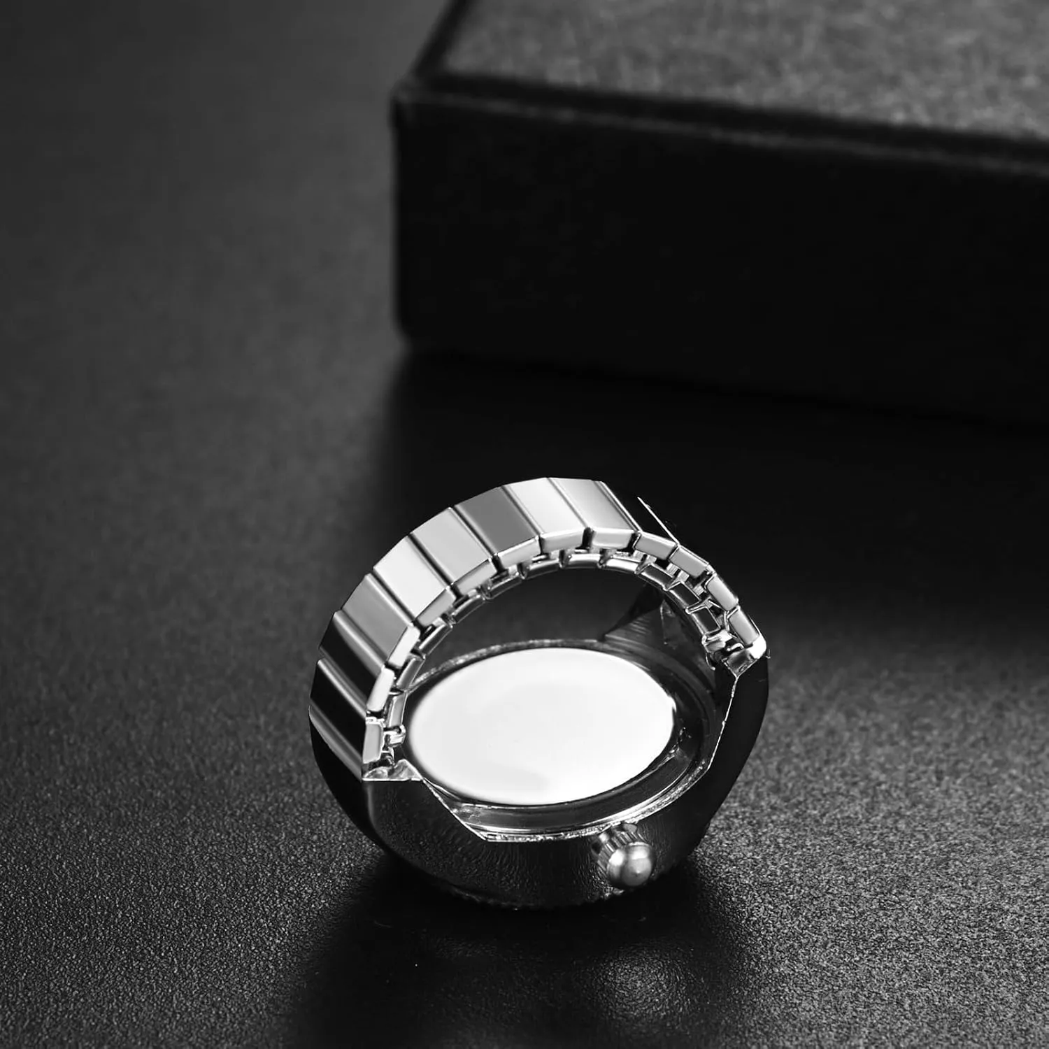 Avaner Stainless Steel Ring Watches: Elastic Band Mini Analog Quartz Gold Silver Finger Watches for Men and Women