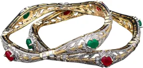 Bangles CZ Stone Studded American Diamond for Women New Look Latest Girls Design Handmade Jewellery Fashion Royal Ethnic Antique Kangan