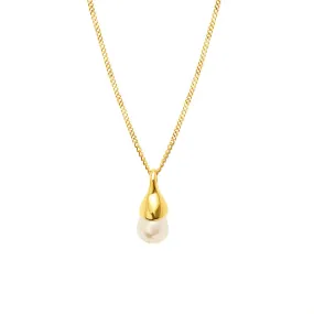 Baroque Pearl Collarbone Necklace crafted from Titanium Steel