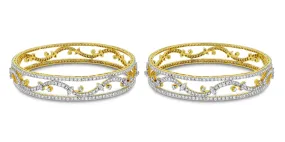 Beauvince Bloom Diamond Bangles Set (14.15 ct Diamonds) in 18K Gold