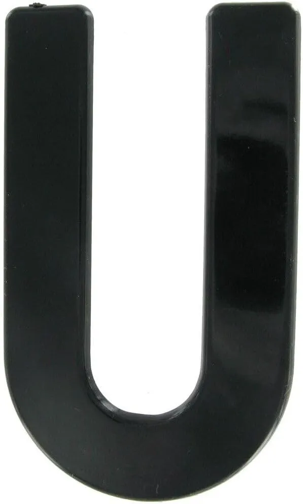 Big Plastic Initial Letter "U" Pin Brooch - Black Huge Large Letter 3" Fashion Brooch for Women Trendy Accessories for Women Stylish Additions