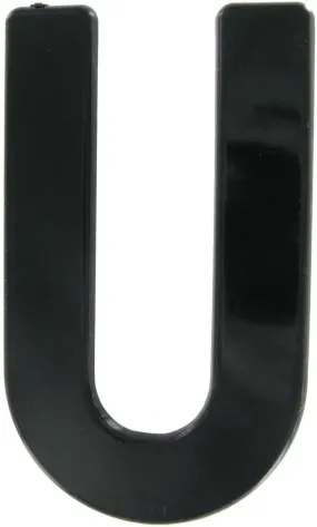Big Plastic Initial Letter "U" Pin Brooch - Black Huge Large Letter 3" Fashion Brooch for Women Trendy Accessories for Women Stylish Additions