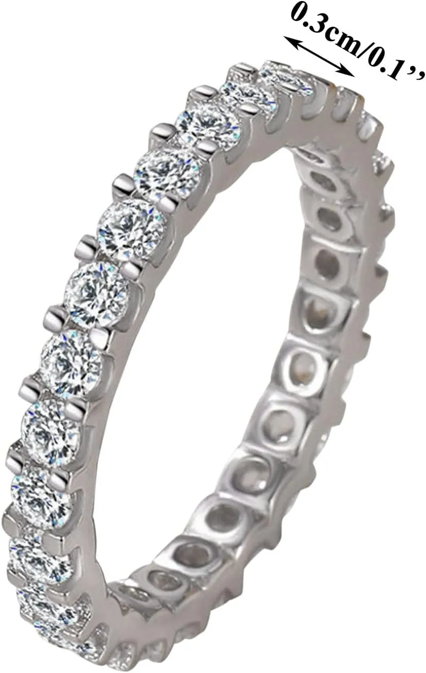 Birthstone Rings For Women Dainty Stackable Engagement Promise Rings Cubic Zirconia Ring Ideal Gifts