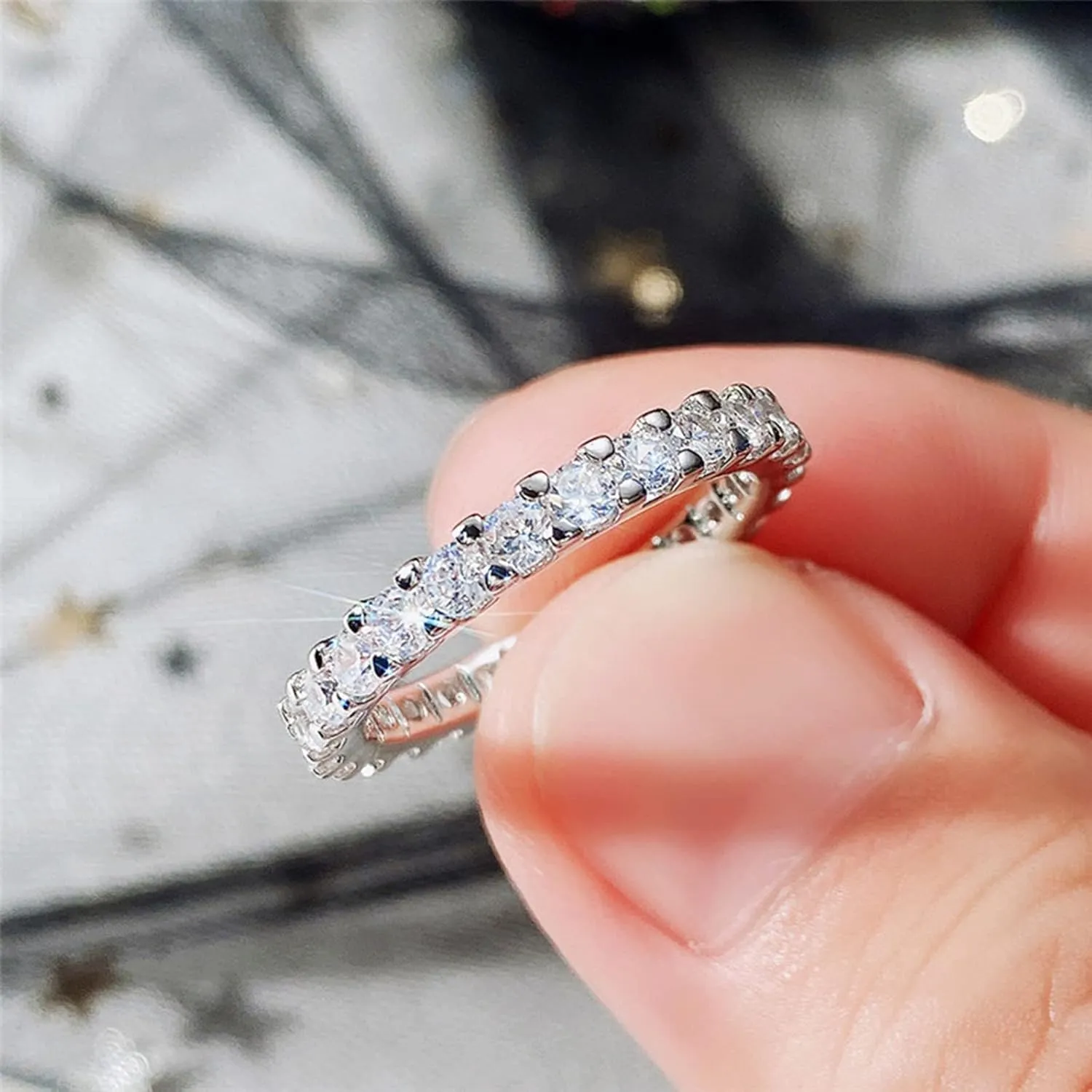 Birthstone Rings For Women Dainty Stackable Engagement Promise Rings Cubic Zirconia Ring Ideal Gifts