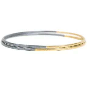 Black   Gold Legacy Stacker Bangles - 18k gold   Oxidized Silver