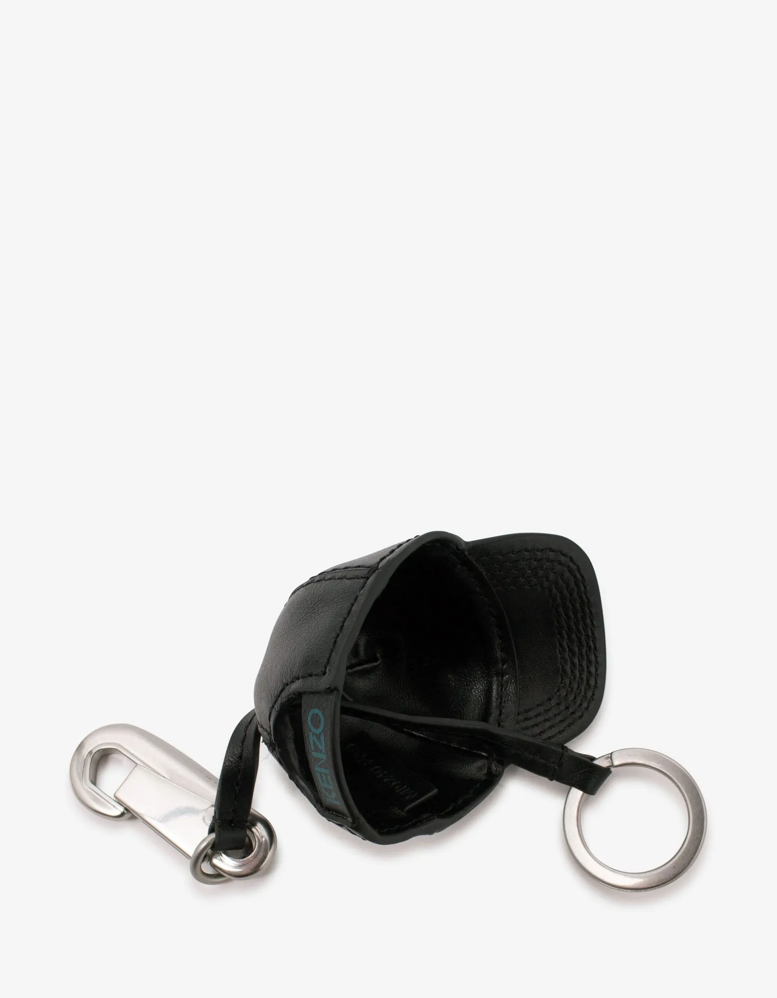 Black Tiger Cap Leather Keychain
