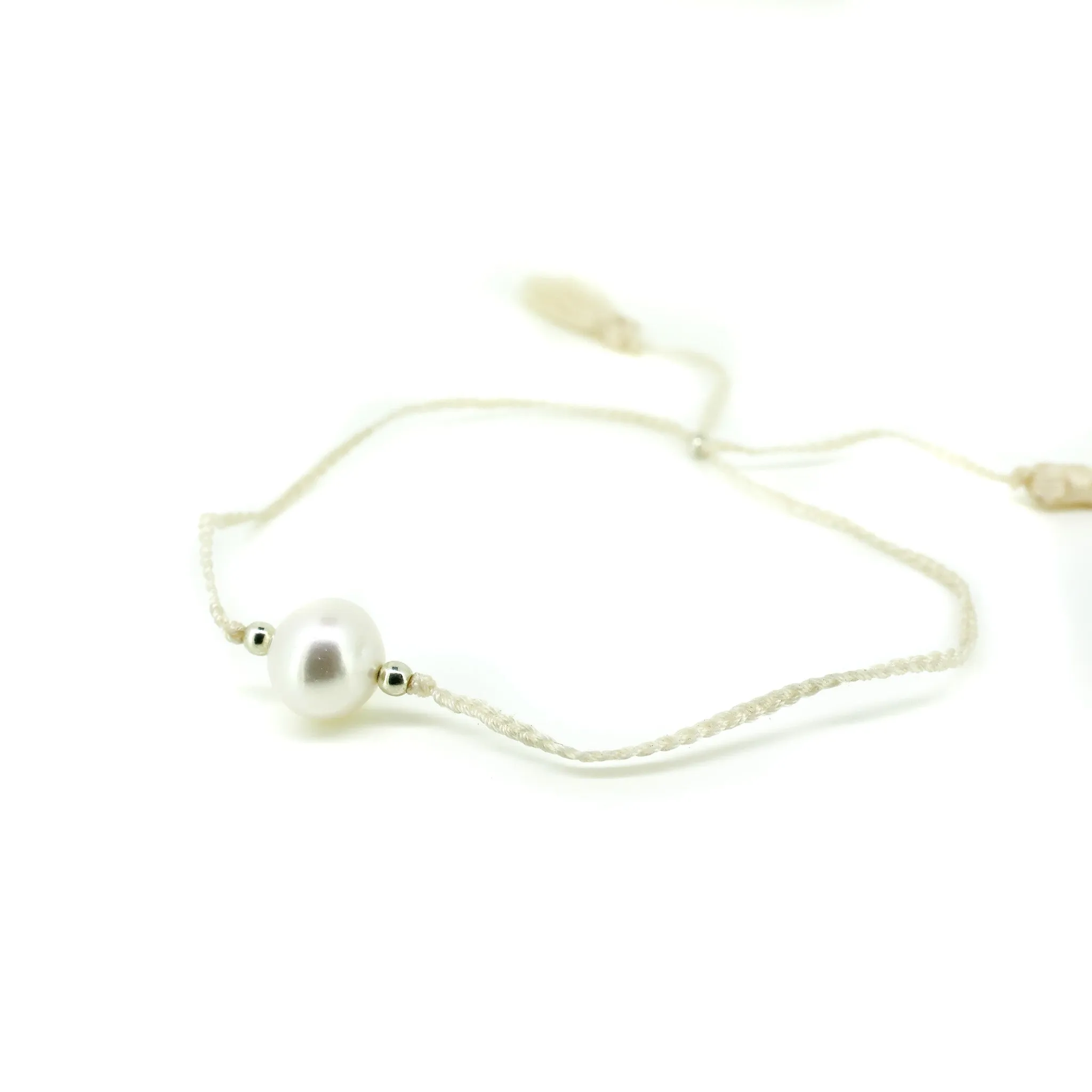 Boho Cream Pearl Tassel Anklet