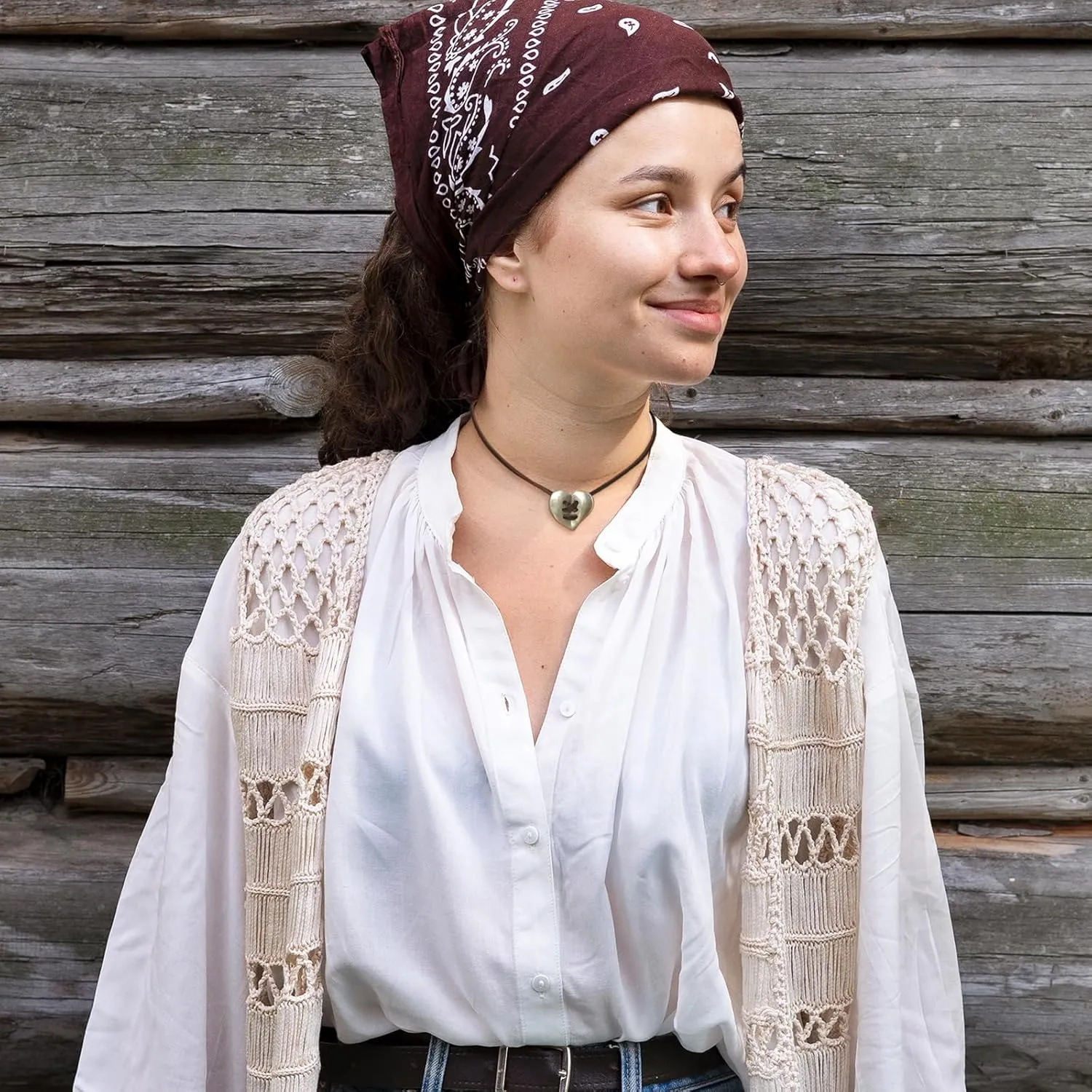 Boho Necklaces for Women Country Concert Outfits Black Choker Necklace Long Necklaces Western Jewelry Long Brown Suede Wrap Leather Necklace Cowgirl Nashville Outfits for Women