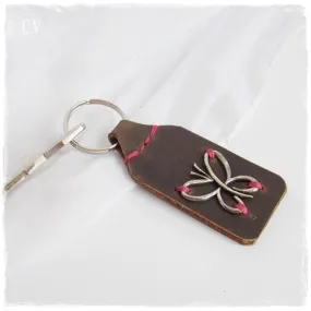 Butterfly Leather Keychain