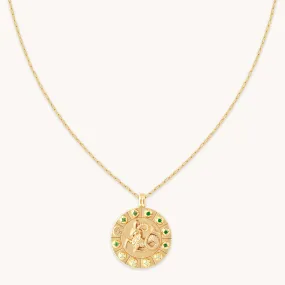 Capricorn Bold Zodiac Pendant Necklace in Gold
