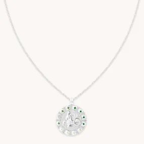 Capricorn Bold Zodiac Pendant Necklace in Silver