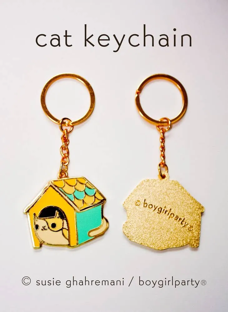 Cat House Keychain