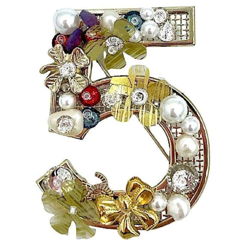 Chanel 5 Brooch - RARE Signed Collectible, Excellent Condition Vintage Accessory, Gift for Her