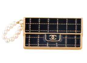 CHANEL RUNWAY FAUX PEARL PURSE PIN BROOCH