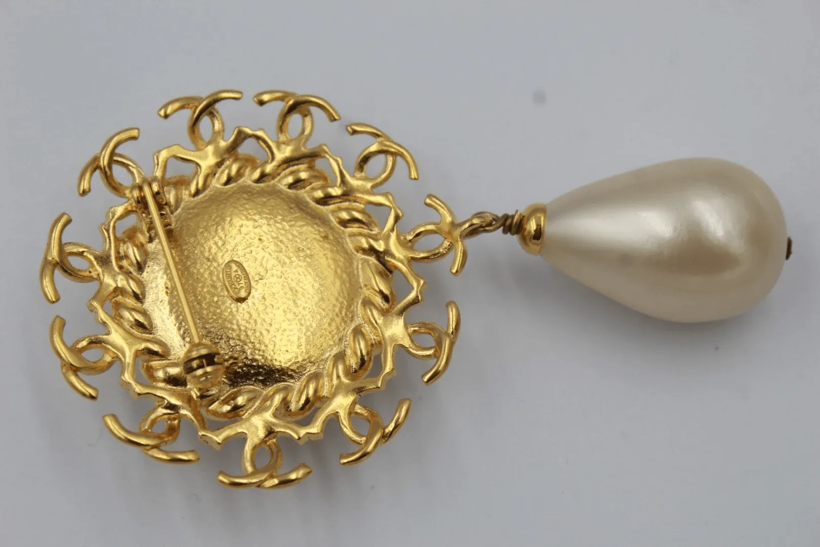 Chanel Vintage gold and Pearl Brooch