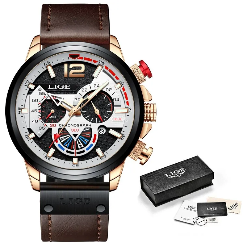 Chrono Sport Quartz Watch | Waterproof Leather