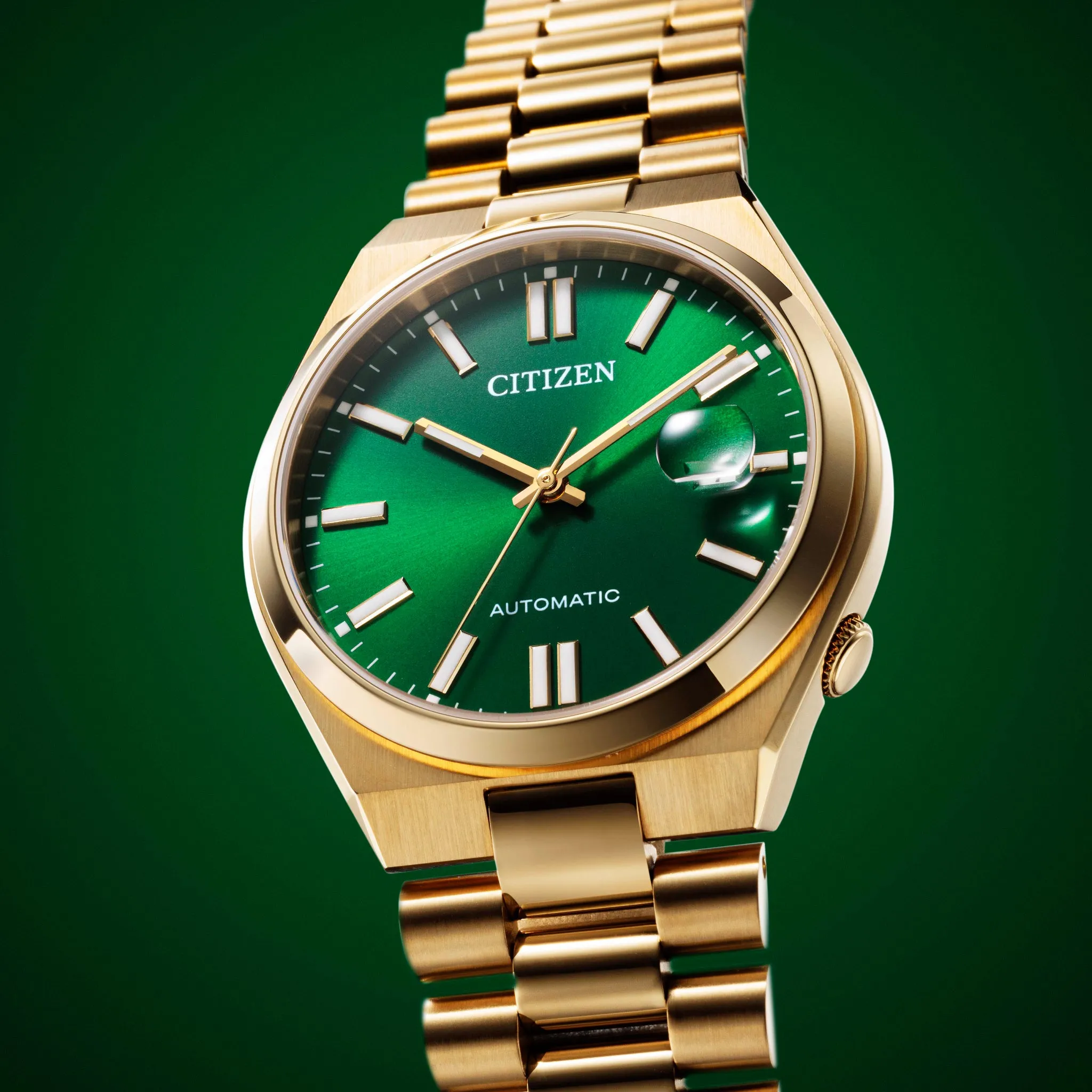 Citizen - NJ0152-51X - Green Dial Mechanical Stainless Steel Watch For Men