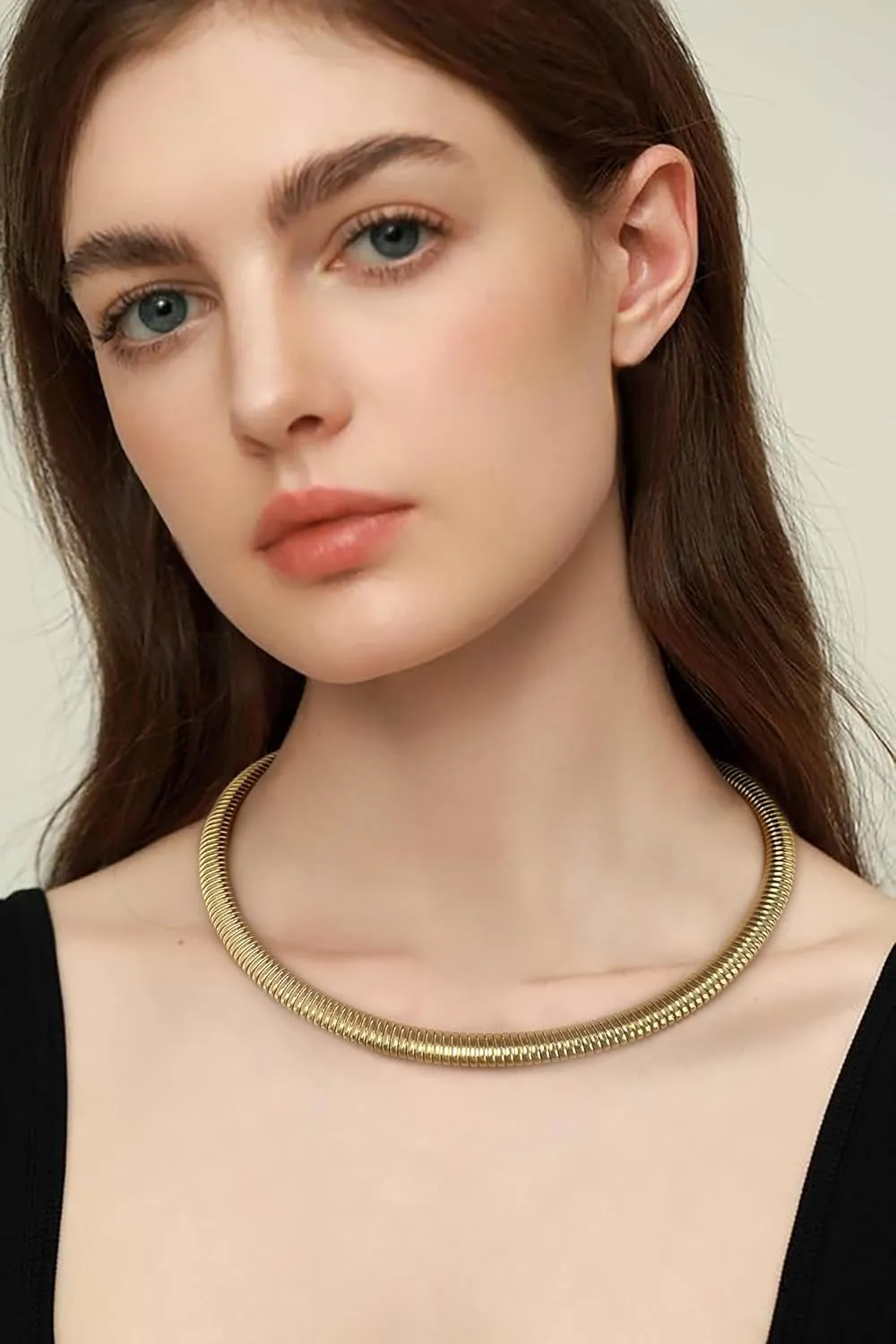 CLASSYZINT Gold Chunky Choker Necklace Large Wide Chain Short Chokers For Women Girls