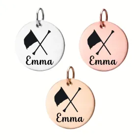 Color Guard Charm, Personalized Engraved Stainless Steel Color Guard Name Charm, DIY, Color Guard Gift for Color Guard, Color Guard Jewelry