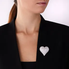 Costume Erwin Pearl Pave heart converter brooch