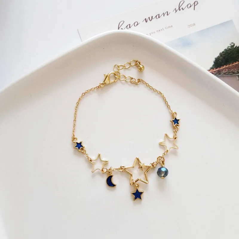 Crystal Pearl Chain Bracelet