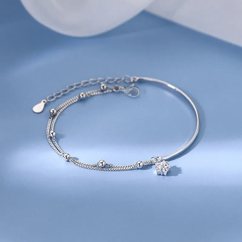 Crystal Pearl Chain Bracelet