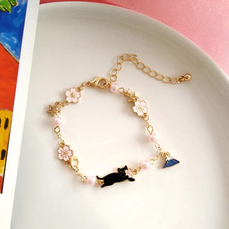 Crystal Pearl Chain Bracelet