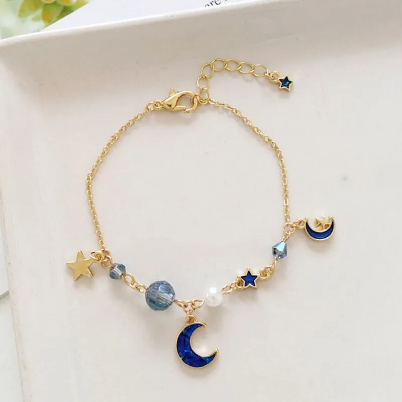 Crystal Pearl Chain Bracelet